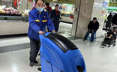 無錫洗地機如何清洗磚縫地面
